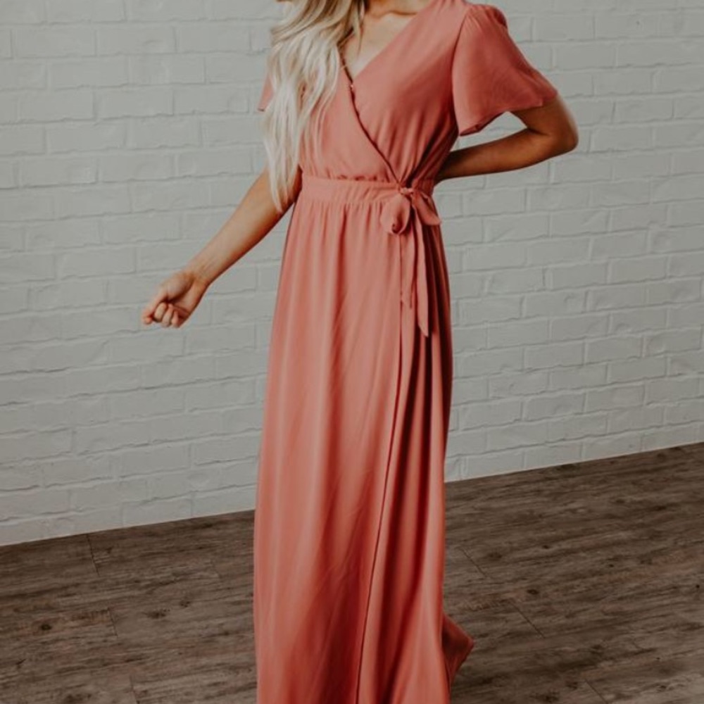Dusty peach maxi dress NWOT